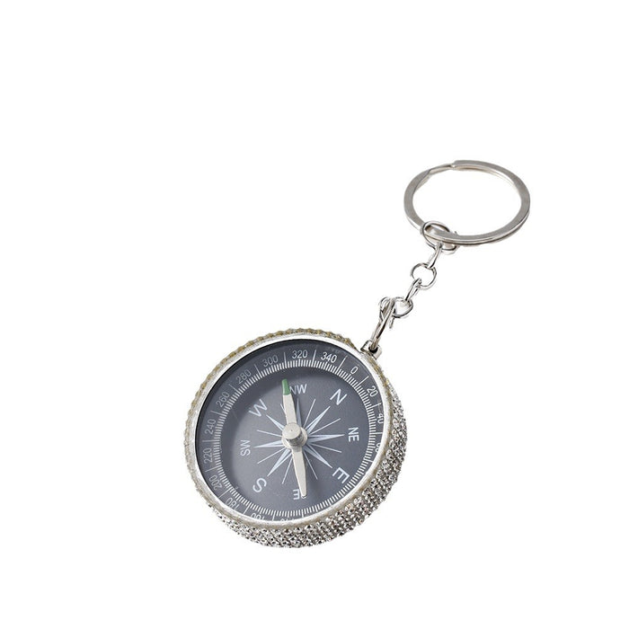 Wholesale Diamond Outdoor Mini Aluminum Compass Keychain JDC-KC-ZhiYa001
