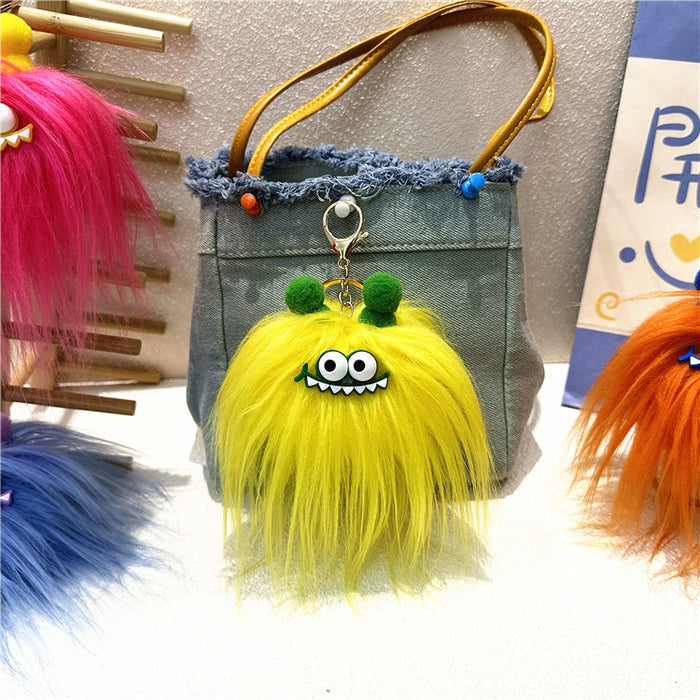 Wholesale Cute Cartoon Keychain Fried Hair Doll Sausage Mouth Bag Pendant Creative Plush Doll Gift