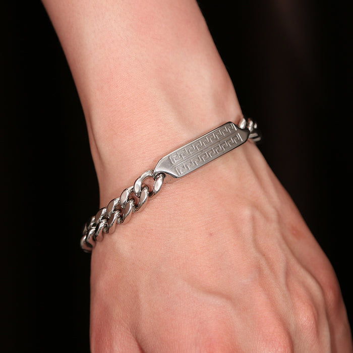 Wholesale Stainless steel bracelet with fashionable and simple temperament, personalized retro titanium steel bracelet