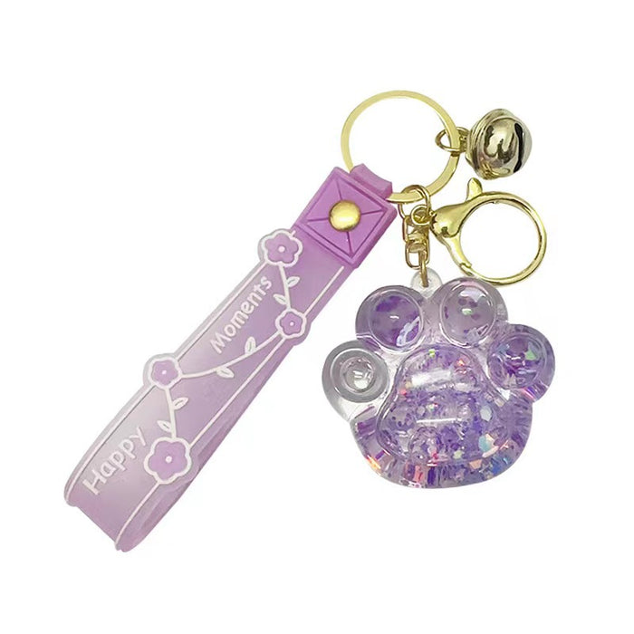 Wholesale Crystal Cat Claw Quicksand Bottle Keychain Fashion JDC-KC-ZT016