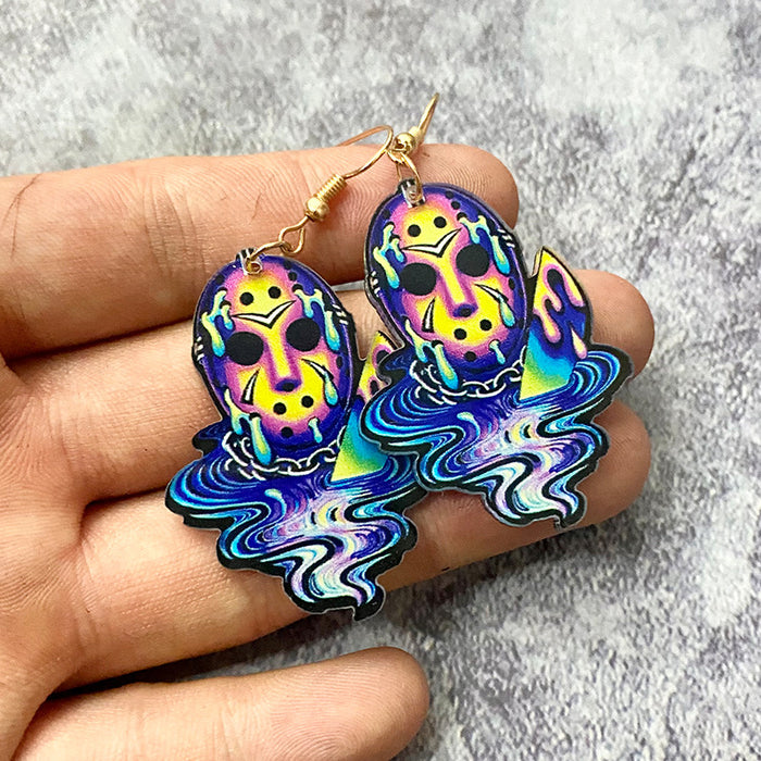 Wholesale  Acrylic Earrings Classic Horror Character Tie Dye Printing Earrings