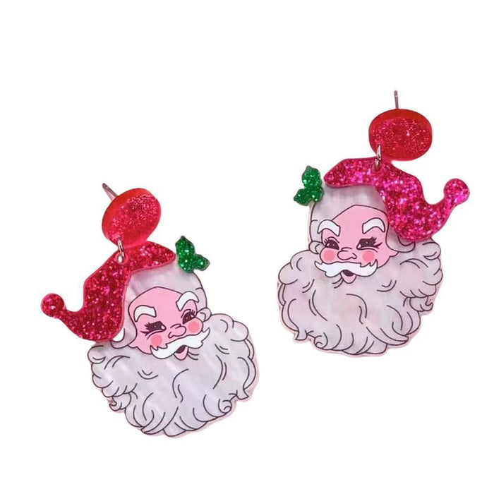 Wholesale  Splicing Earrings Acrylic Sparkling Pink Sweet Earrings