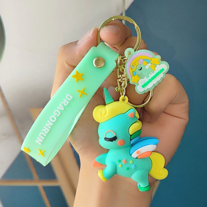 Wholesale Green Unicorn Horse Keychain Chic Boutique Resale Gift for Car Keys