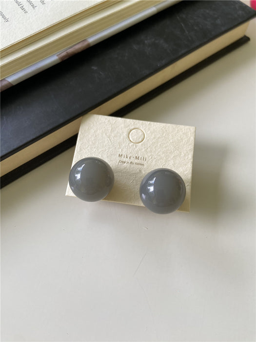 Wholesale New Colored Candy Ball Earrings Silver Needle Temperament Round Earrings Earrings