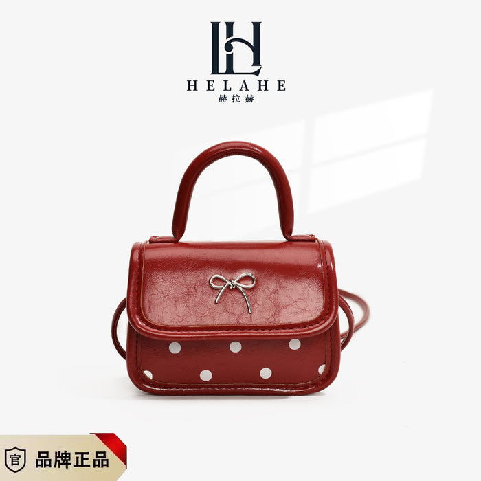 Wholesale Children's Bag Wave Point Handbag Bow Mini Parent Child Crossbody Bag Mouth Red Envelope