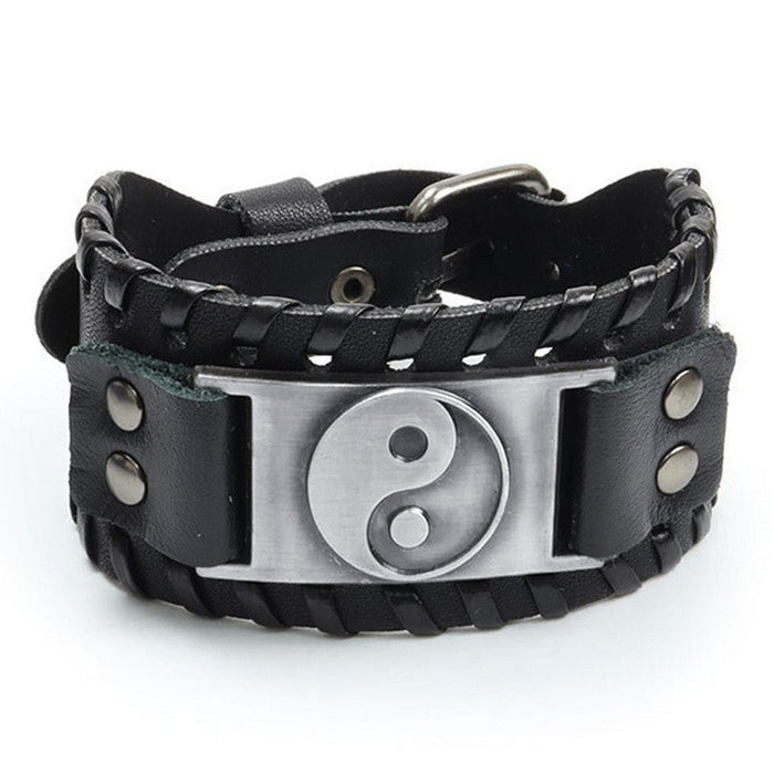 Wholesale Multi-layer Leather Wolf Head Men's Bracelet JDC-BT-FengH002