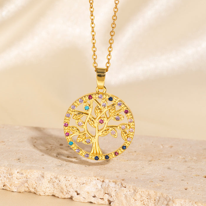 Wholesale Gold-plated copper micropaved zirconia necklace