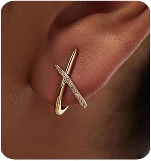 Wholesale Single item gold minimalist earrings, cross fashion earrings, daily accessories