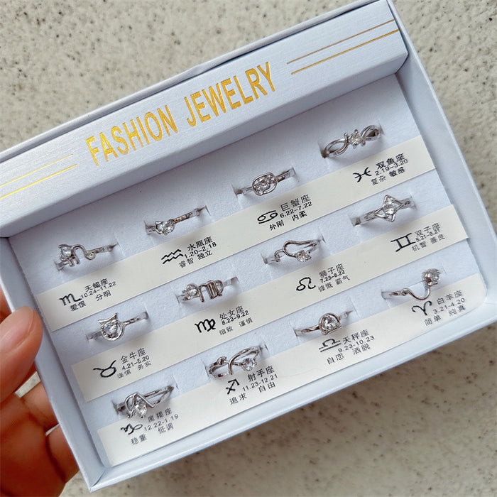 Wholesale Open adjustable creative personalized ring zircon