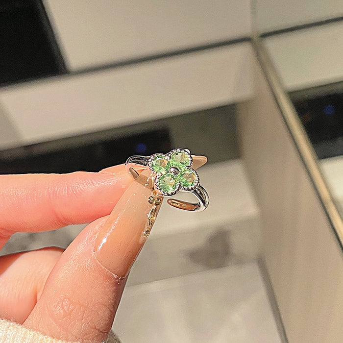 Wholesale Simple geometric flower ring, niche design, versatile ring bracelet