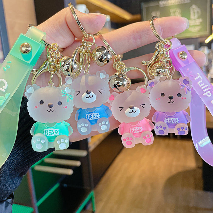 Wholesale Cute Sitting Crystal Bear Keychain