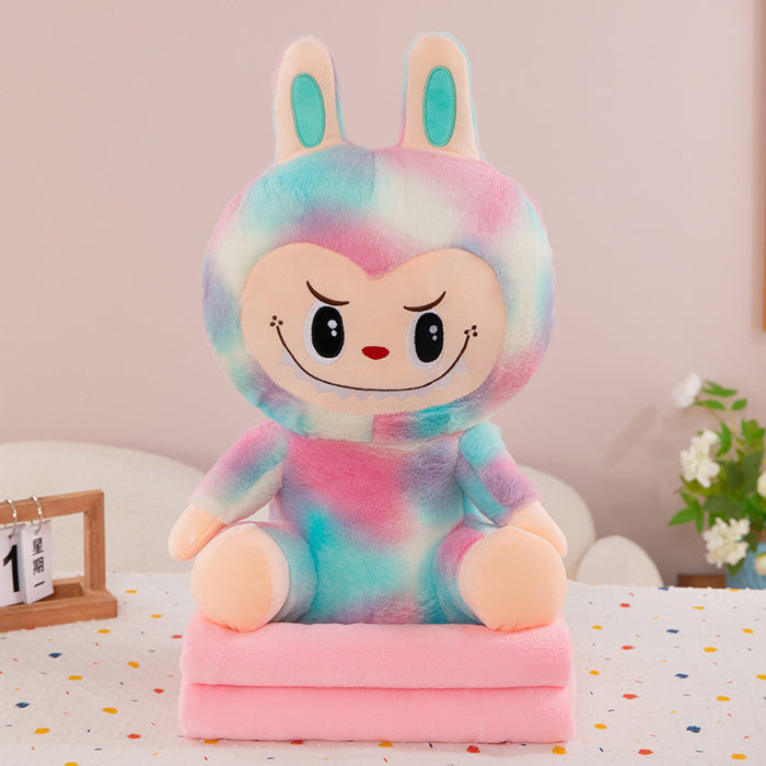 Wholesale Cute Cartoon Colorful Pillow Quilt Hand Warm Three-in-One Air Conditioning Blanket Doll Birthday Gift Doll