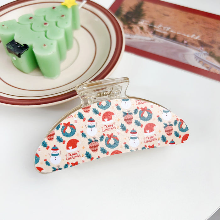 Wholesale Christmas plastic clip patch hair clip dopamine small fresh  atmosphere shark clip hair accessories