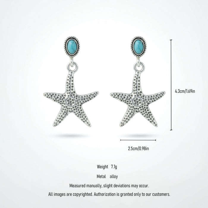 Wholesale Retro Turquoise Alloy Earrings