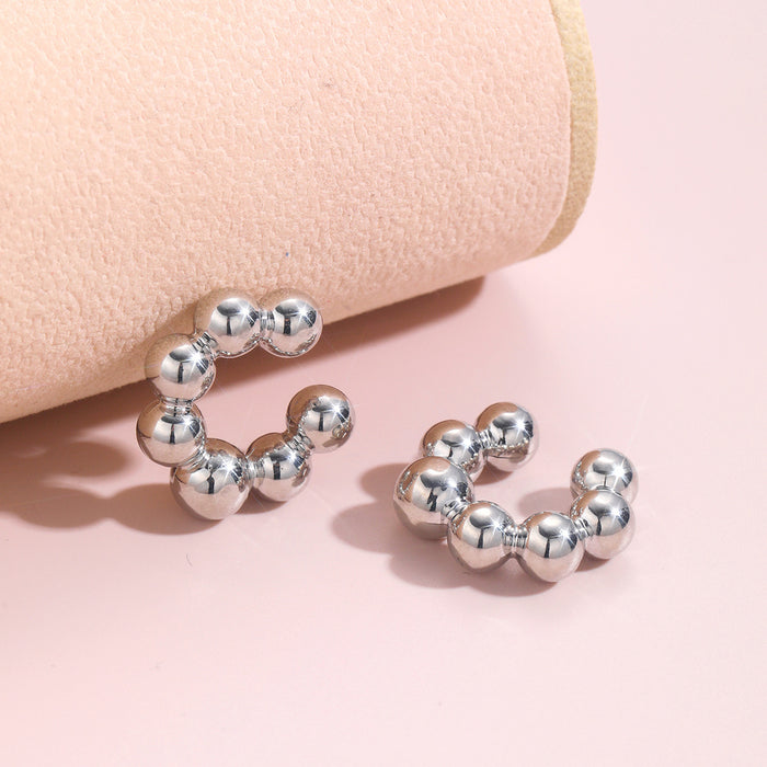 Wholesale Exaggerated hollow ear loops with geometric C-shaped ear clips