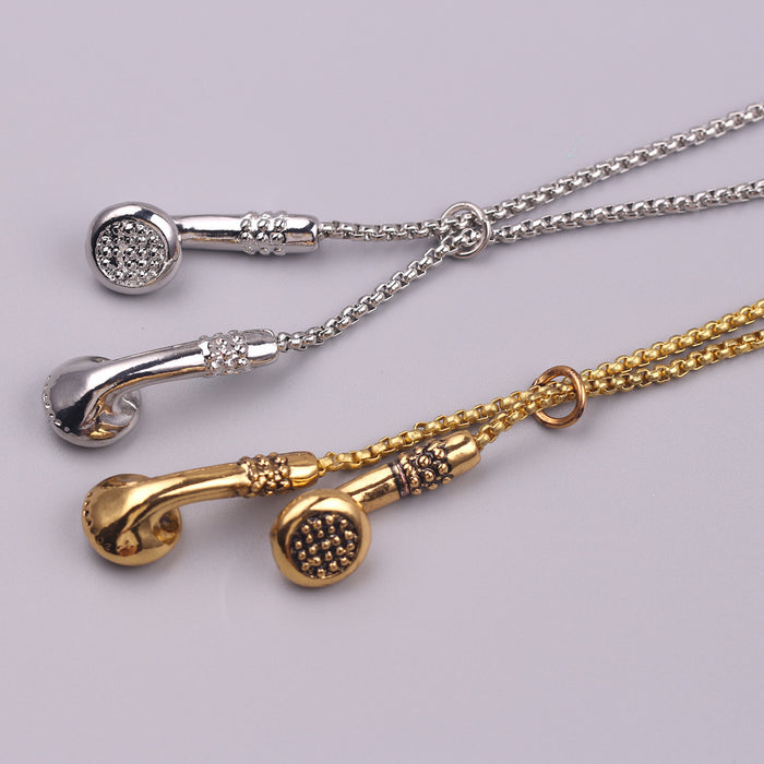 Wholesale Personality Music Earphones Earbud Pendant Necklace