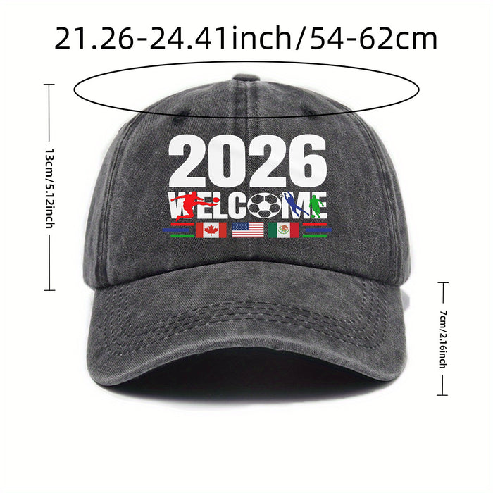 Wholesale Soft-Top Baseball Cap World Cup Print Sun Hat