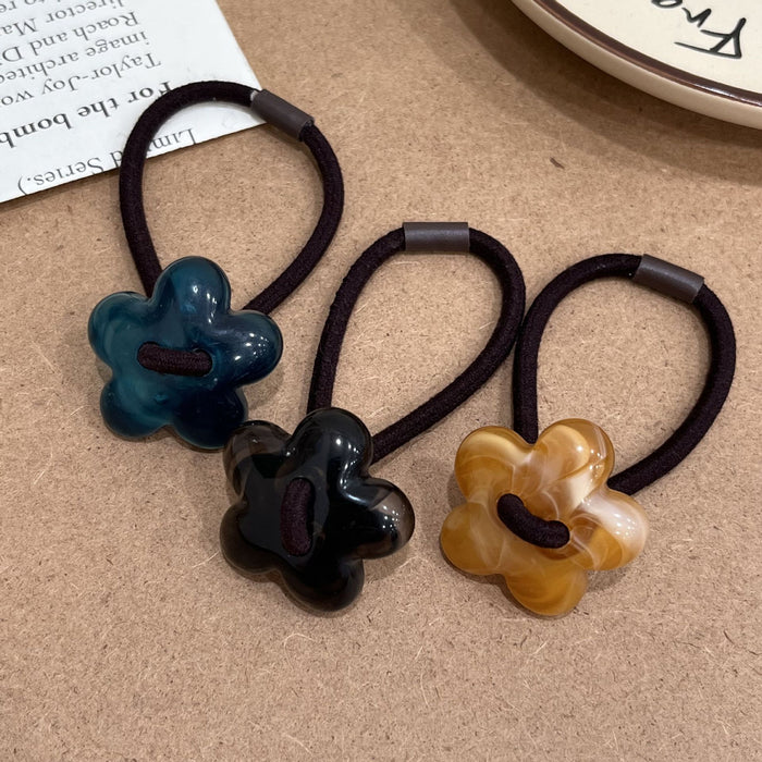 Wholesale Acrylic Flower Hair Rope Fashion Beaded Hair Rope Hair Strap Hair Accessories