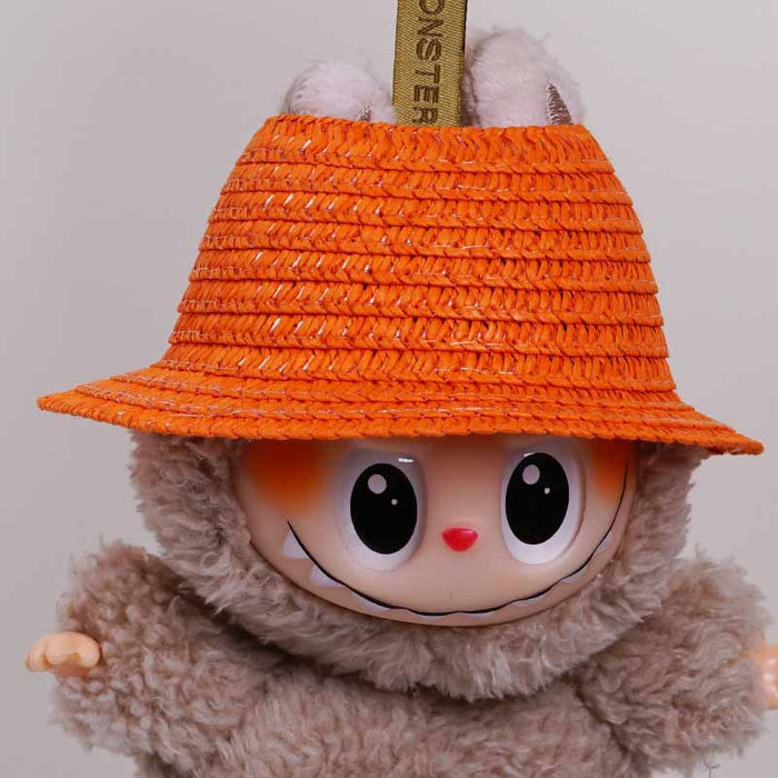Wholesale  mini hollow top woven straw hat dome wave pull cloth leaking ear hat dress-up baby clothes accessories