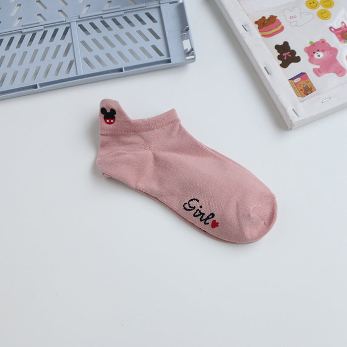 Wholesale Ship socks, short socks, shallow cut, thin design, embroidered heel