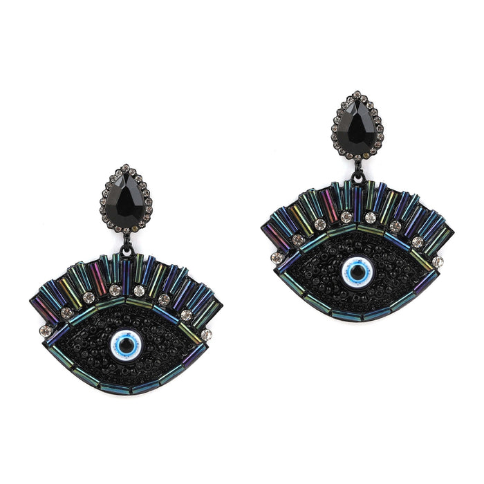 Wholesale Halloween Series Devil Eyes Alloy Diamond Earrings JDC-ES-YueLi013
