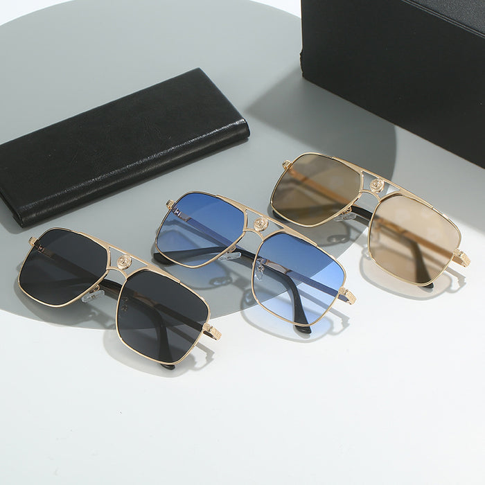 Wholesale Box sunglasses, women's metal frame sunglasses, imitation brand glasses, sunscreen sunglasses