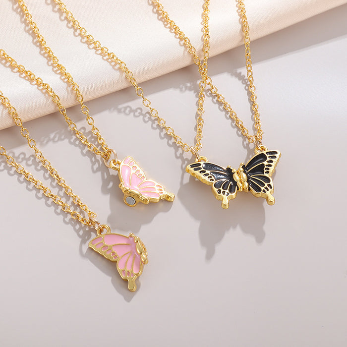 Wholesale Colorful butterfly magnetic necklace, new sweater chain