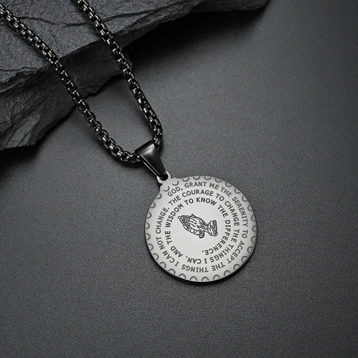 Wholesale  stainless steel round pendant necklace