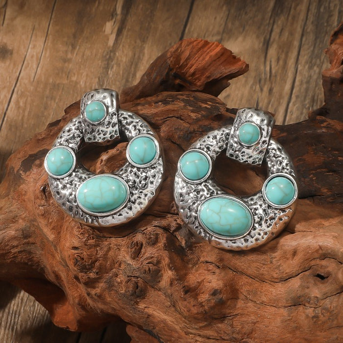 Wholesale Ethnic Style Turquoise Earrings JDC-ES-JunJie004