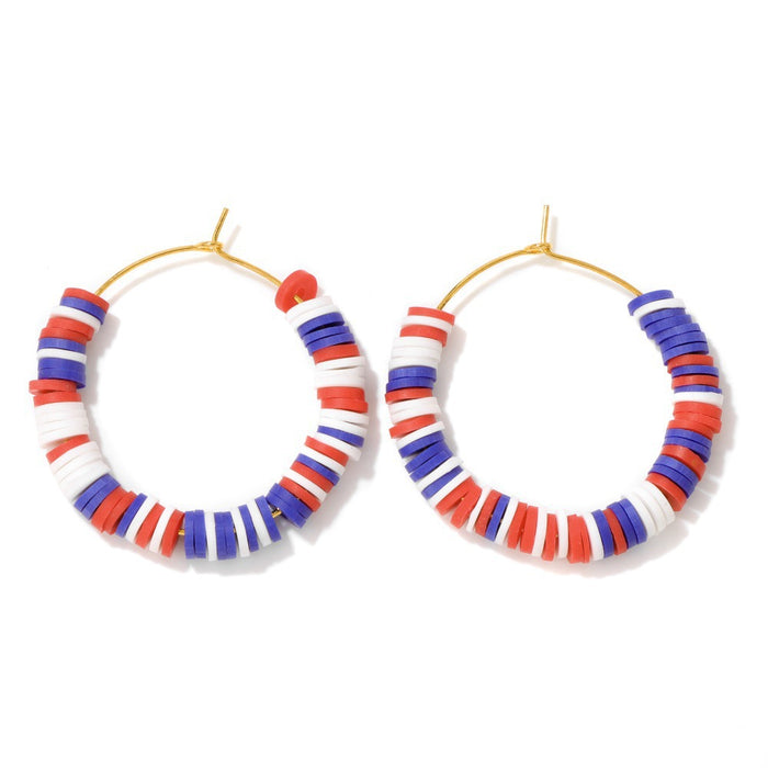 Wholesale Creative contrasting earrings, personalized casual vacation style, soft ceramic ring earrings