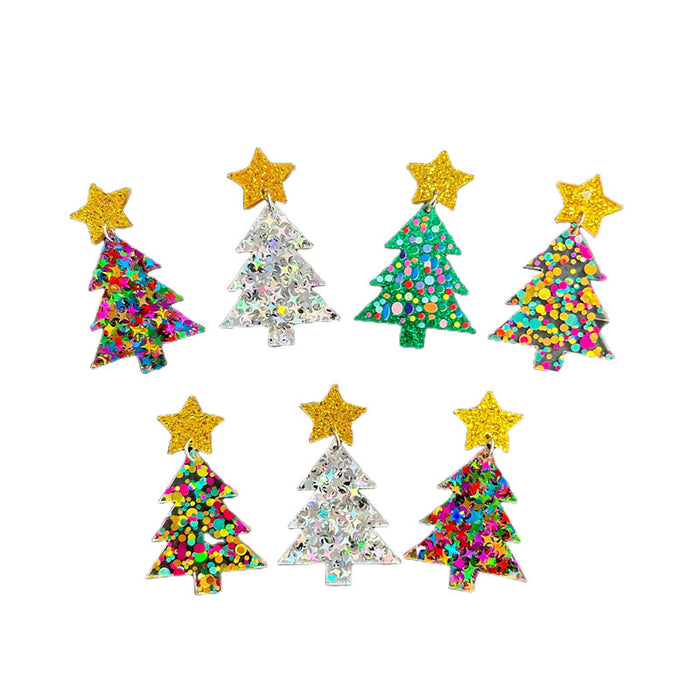 Wholesale Christmas Tree Rainbow Koala Dinosaur Cactus Gingerbread Man Acrylic Earrings JDC-ES-Qiany006