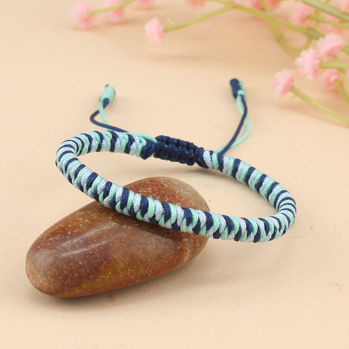 Wholesale hand-woven color matching diamond knot bracelet ethnic style hand rope