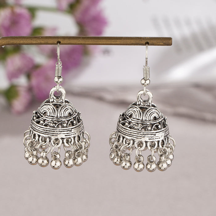 Wholesale Vintage classic bell earrings with zircon pendant and exaggerated earrings