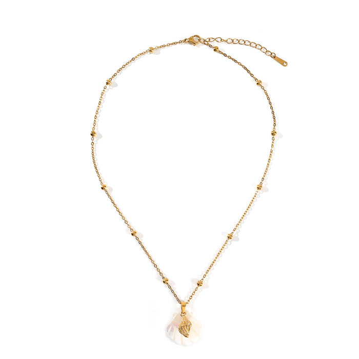 Wholesale Beach style stainless steel shell starfish necklace, ocean vacation series necklace