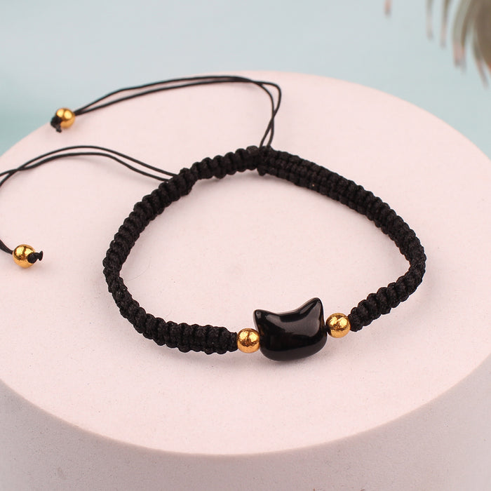 Wholesale Shell Cat Handmade Braided Hand Rope Couple Bracelet, Small and Simple Versatile Handmade Decoration