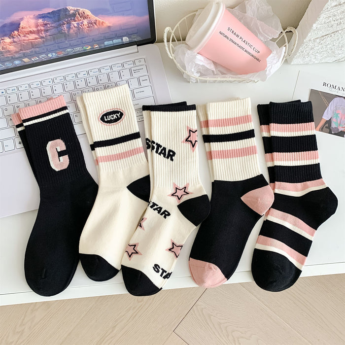 Wholesale Socks Children's Maillard Color Series Mid Tube Socks Versatile Pile Socks College Style Brown Series Long Socks JDC-SK-JiaMu004