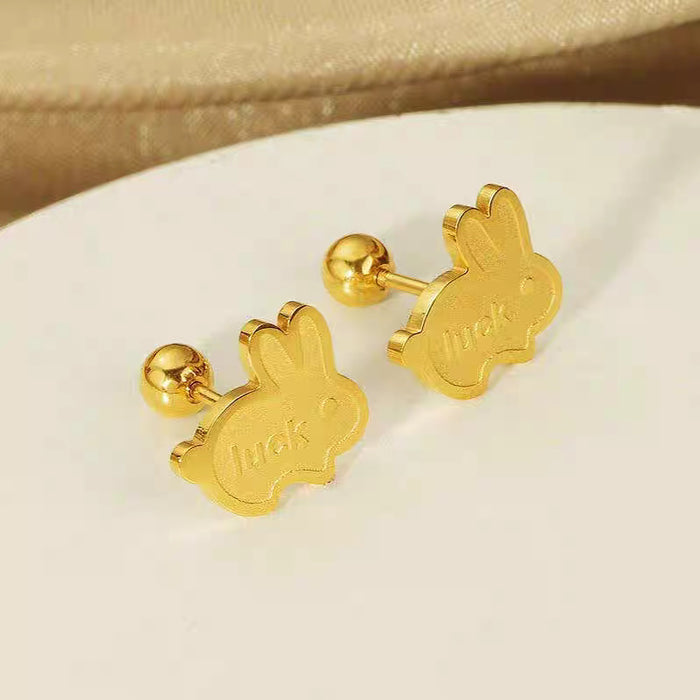 Wholesale  Anti-loss heart-shaped earrings  colorfast   small and exquisite titanium steel earrings