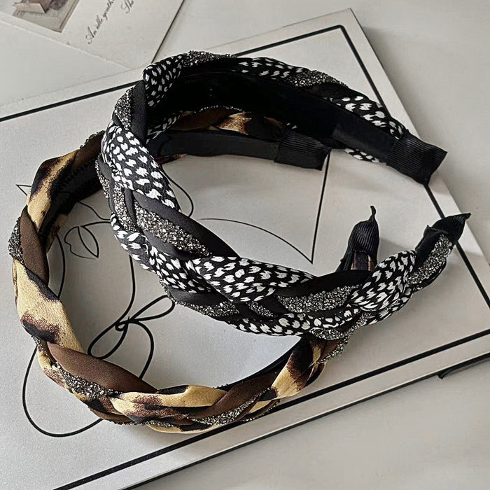 Wholesale Leopard Satin Twist Hair Band Wide-brimmed Hair Pin High-end