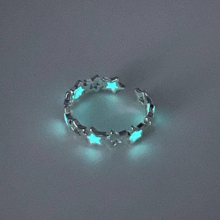 Wholesale glowing star ring luminous five-pointed star ring