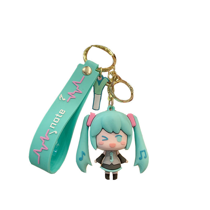 Wholesale Two-Dimensional Beautiful Girl School Bag Jewelry Keychain