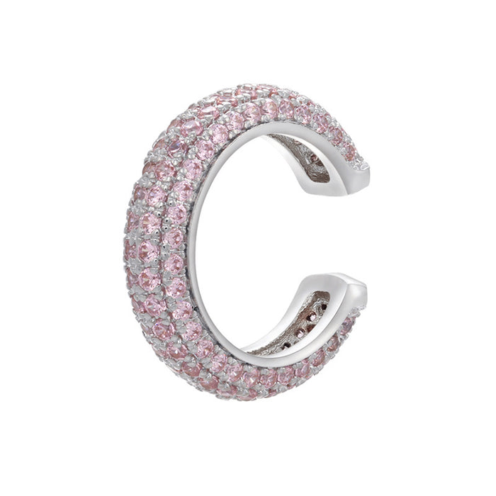Wholesale Gold Plated Copper Ear Cuff with Colored Zircon Simple Style Fashion Accessory MOQ≥2