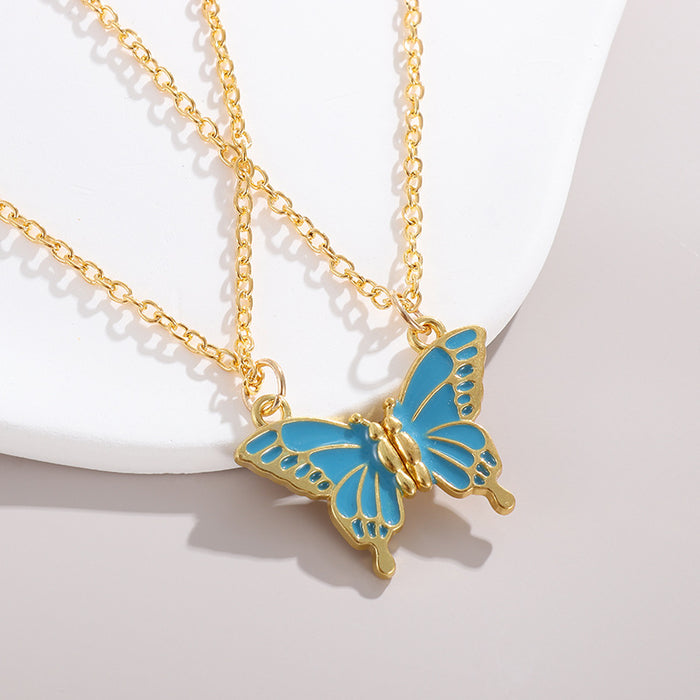 Wholesale Colorful butterfly magnetic necklace, new sweater chain