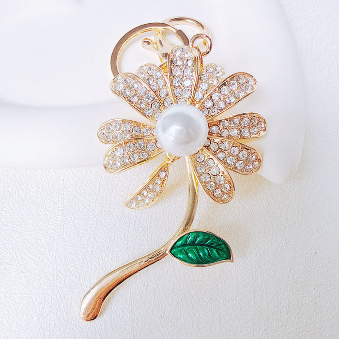 Wholesale Alloy Gradient Rhinestone Keychain Birthday Gift Decorative Accessory MOQ≥12