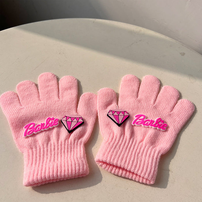 Wholesale Colorful and cute cartoon letter kids'  gloves for autumn and winter