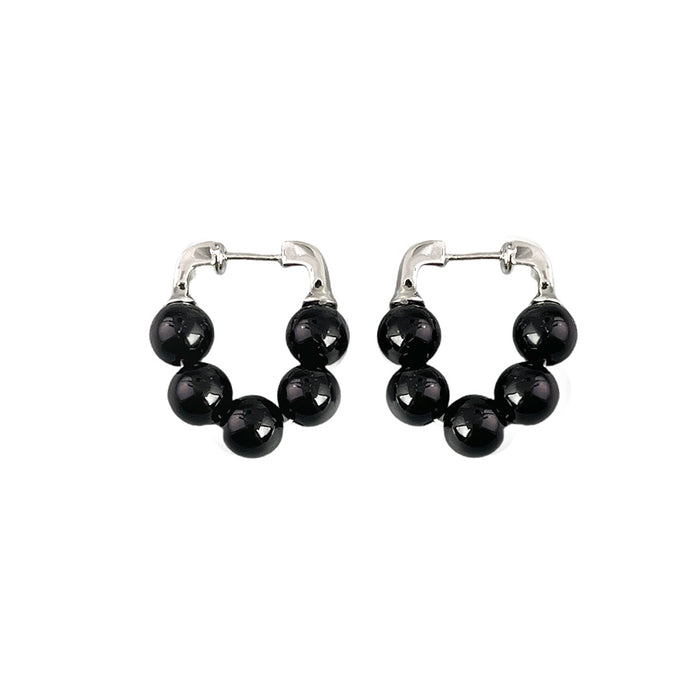 Wholesale Original New Product Earrings Full Body Pure Silver Ear Buckle High End Feeling Light Luxury Wind Agate Earrings Wholesale