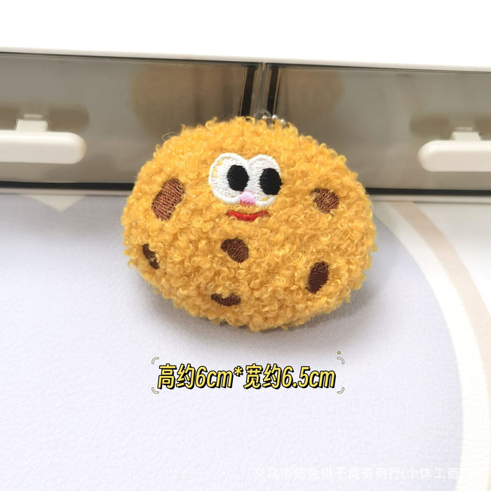 Wholesale Cute Creative Bow Cookie Pendant Cute Fun Biscuit Plush Doll Keychain Bag Car Pendant Decoration