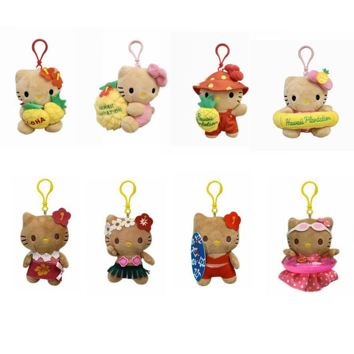 Wholesale Hawaii Beach Swimming Circle Surfing Pineapple Paradise Cat Plush Doll Pendant