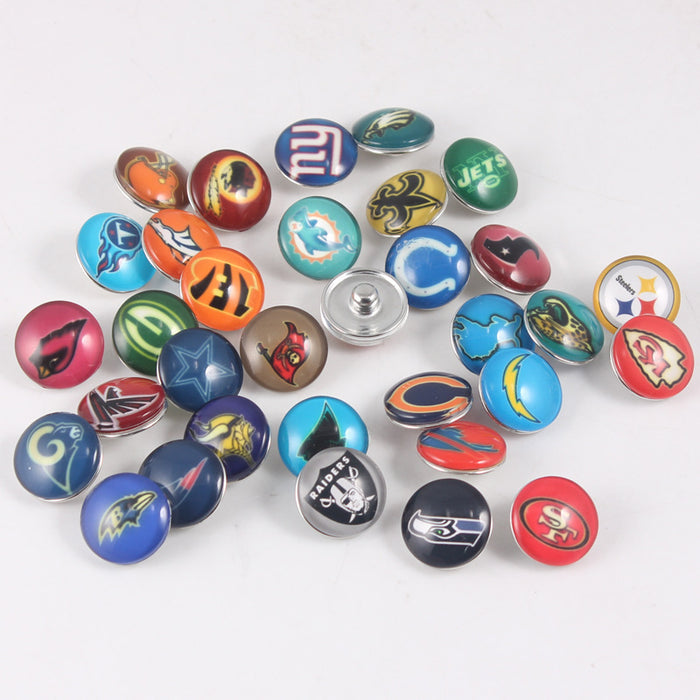 Wholesale  Rugby Team 32 Mixed 18mm snap button