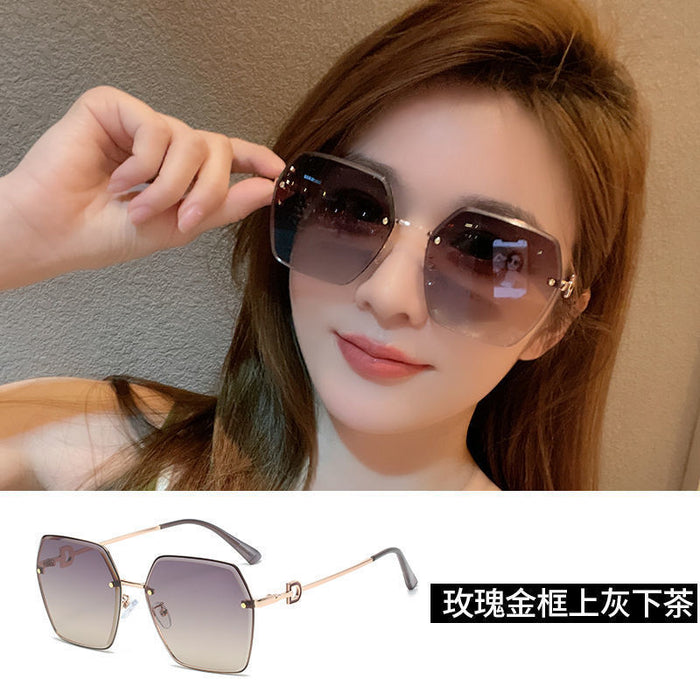 Wholesale Sunscreen slimming frameless couple sunglasses