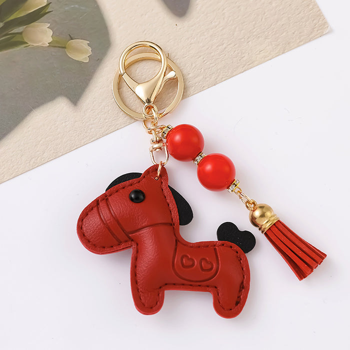 Wholesale Cute leather pony keychains